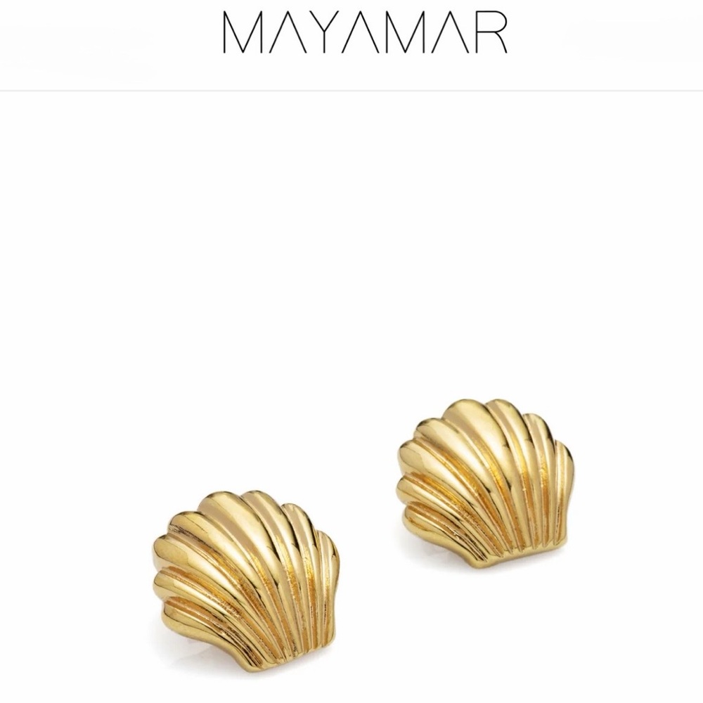 24k Gold Plated Shell Stud Earrings